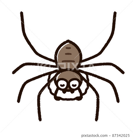 Huntsman spider character with egg sac 87342025