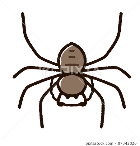 Huntsman spider character with egg sac 87342026