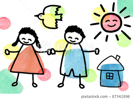 Children's graffiti-style painting Children's graffiti-style painting 87342896