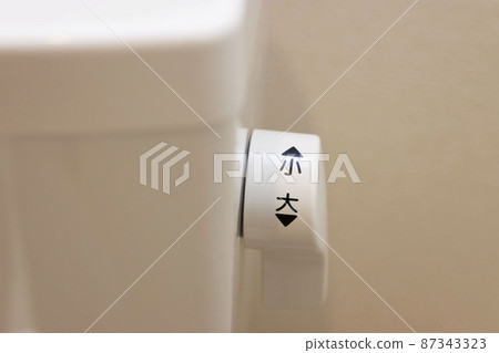 用漢字寫有“大/小”的馬桶清潔桿圖像 87343323