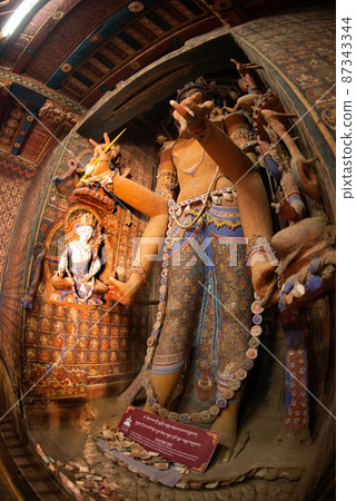 Large standing Buddha in Alchi Monastery or Alchi Gompa at Ladakh , India .  87343344