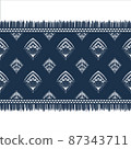 White Diamond on Indigo Blue. Geometric ethnic oriental pattern traditional Design for background,carpet,wallpaper,clothing,wrapping,Batik,fabric, vector illustration embroidery style 87343711