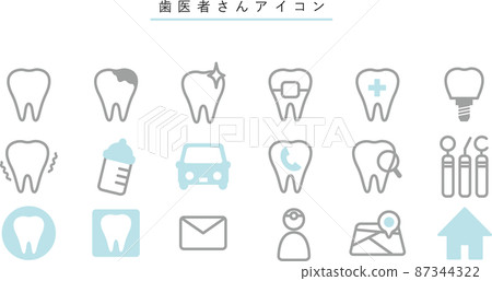 Icons that can be used on the website of the dental clinic Icons that can be used on the website of the dental clinic 87344322
