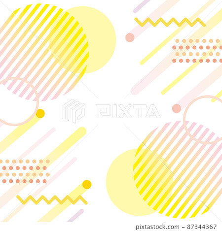 Geometric pop background white background pink orange square 87344367