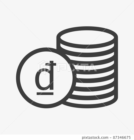 Dong icon. Pile of coins. Vietnamese currency 87346675