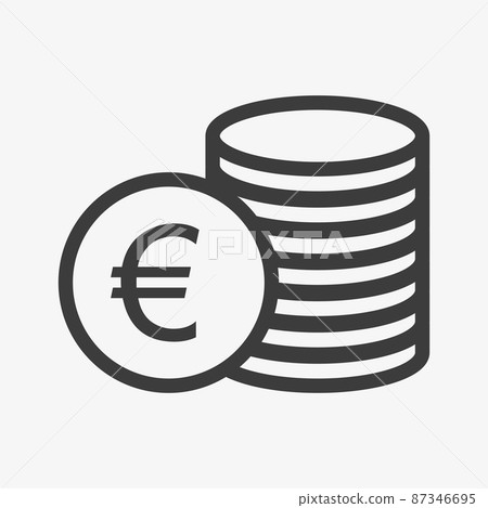 Euro icon. Pile of coins. European currency symbol Euro icon. Pile of coins. European currency symbol 87346695
