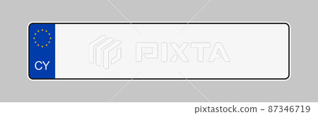 Car license plate of Cyprus vector template 87346719