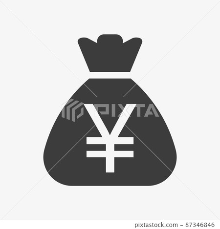 Yen icon. Sack with Japanese currency symbol 87346846