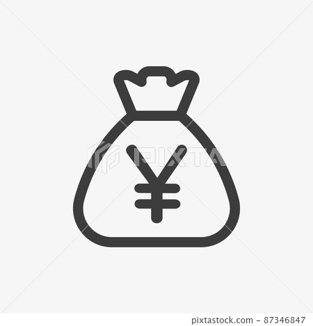 Yen icon. Sack with Japanese currency symbol. Yen icon. Sack with Japanese currency symbol. 87346847