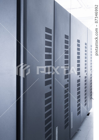 server room with row of data storage cabinets server room with row of data storage cabinets 87346992