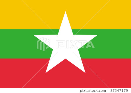 The flag of Myanmar vector icon. Burma symbol. 87347179