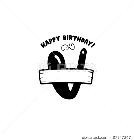 Initial Birthday V Letter. Happy birthday monogram design with balloons. Alphabet V template. Stock Initial Birthday V Letter. Happy birthday monogram design with balloons. Alphabet V template. Stock 87347247