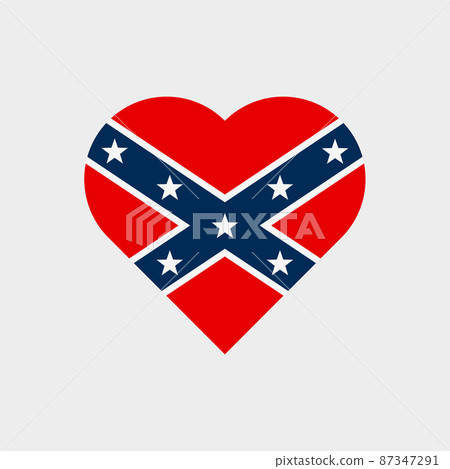 Confederate flag in a heart shape. Vector icon Confederate flag in a heart shape. Vector icon 87347291