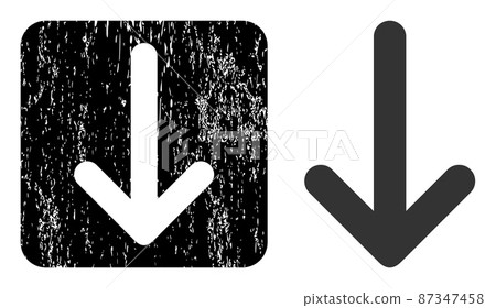 Distress Arrow Down Stencil Imprint 87347458