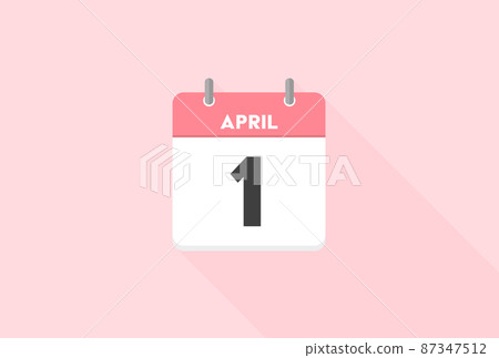 Cute daily calendar for April 1st-Image material for the beginning of the new semester / new year 87347512