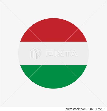The flag of Hungary in a circle 87347540