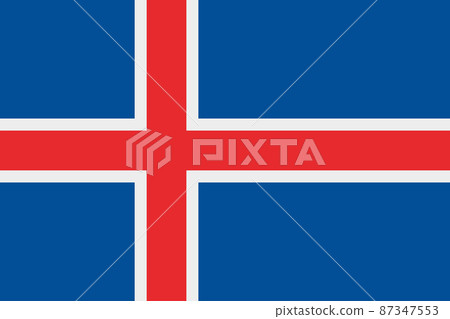 Icelandic flag vector icon. Flag of Iceland 87347553