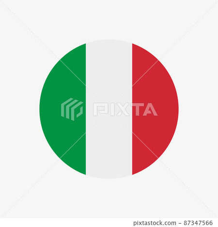 The flag of Italy in a circle 87347566