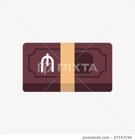 Manat icon. Azerbaijan currency symbol on banknote Manat icon. Azerbaijan currency symbol on banknote 87347594