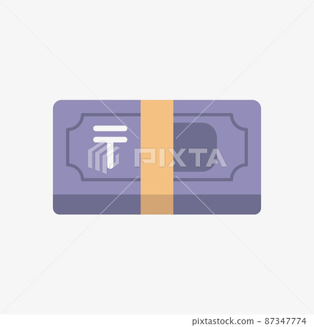 Tenge icon. Kazakh currency symbol on a banknote 87347774