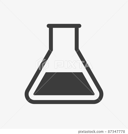 Chemical flask vector icon. Test tube pictogram 87347778