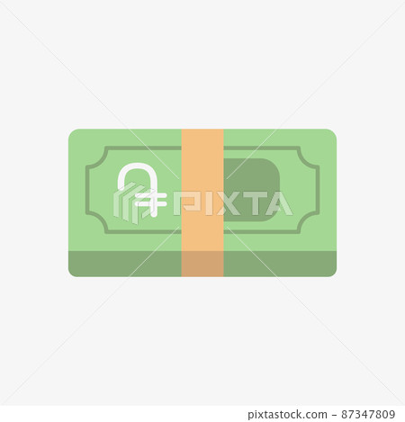 Dram icon. Armenian currency symbol on a banknote Dram icon. Armenian currency symbol on a banknote 87347809