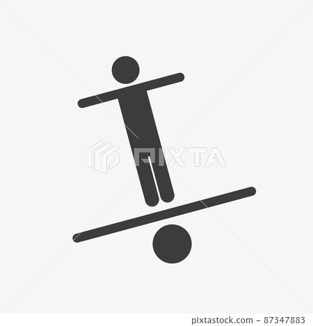 Vector icon of stability. Black balance sign 87347883