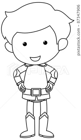 Cute prince doodle outline for colouring Cute prince doodle outline for colouring 87347906