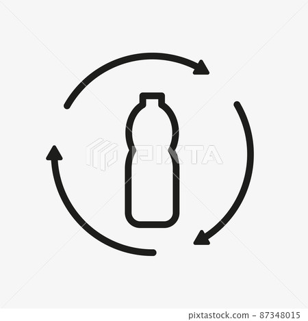 Recycle plastic bottle vector icon. Ecology symbol - Stock Illustration ...
