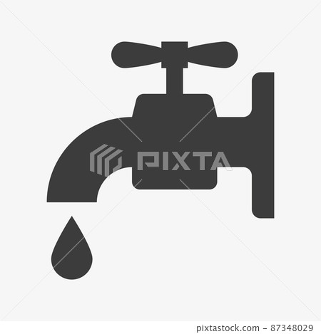 Water tap vector icon. Black sign of faucet Water tap vector icon. Black sign of faucet 87348029