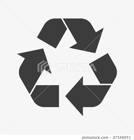 Recycle black icon vector. Eco recycling sign. 87348051