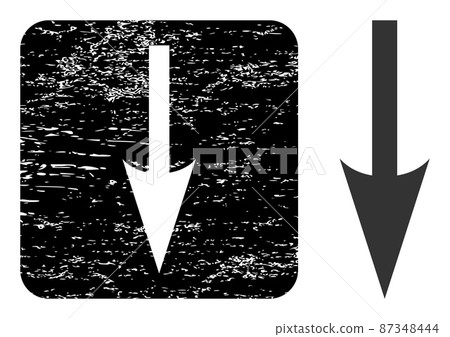 Grunge Sharp Arrow Down Stencil Stamp Grunge Sharp Arrow Down Stencil Stamp 87348444