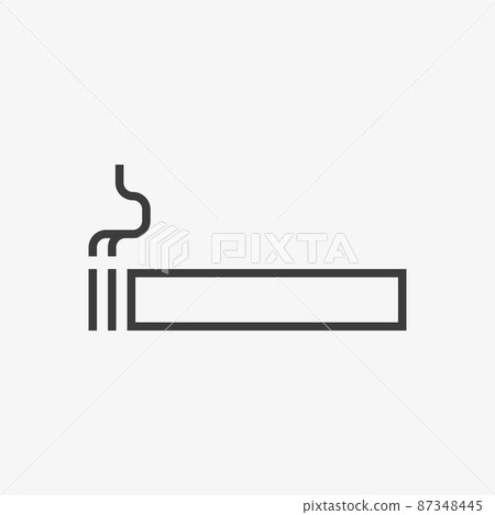 Smoking vector icon. Cigarette icon. Tobacco sign Smoking vector icon. Cigarette icon. Tobacco sign 87348445