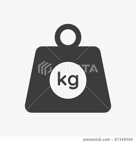 Weight in kilograms icon on white background 87348584