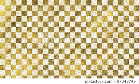 Glittering gold powder-like checkered background Glittering gold powder-like checkered background 87348749