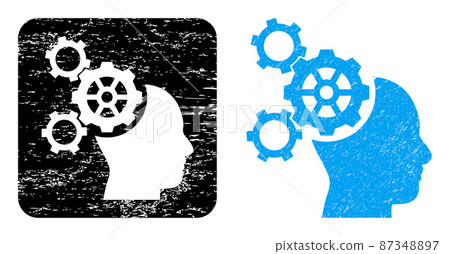 Distress Brain Mechanics Stencil Stamp 87348897