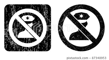 Grunge Stop Policeman Stencil Watermark 87348953