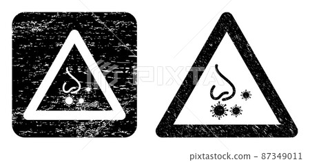 Grunge Nasal Infection Warning Stencil Badge Grunge Nasal Infection Warning Stencil Badge 87349011