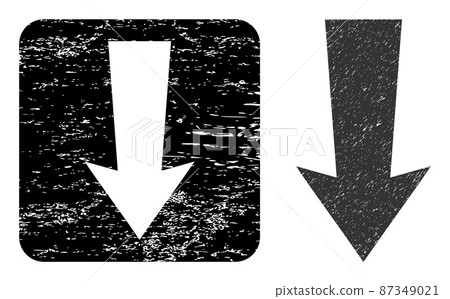 Scratched Arrow Down Subtracted Seal 87349021