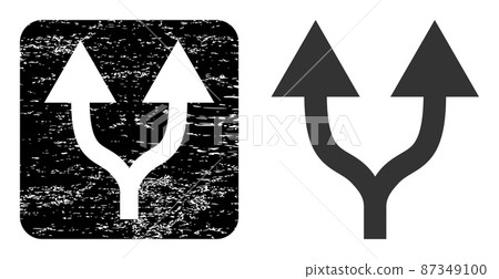 Grunge Split Arrows Up Hole Badge Grunge Split Arrows Up Hole Badge 87349100