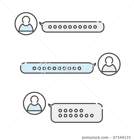 簡單而時尚的談話圖標，帶有人和語音氣泡 87349135