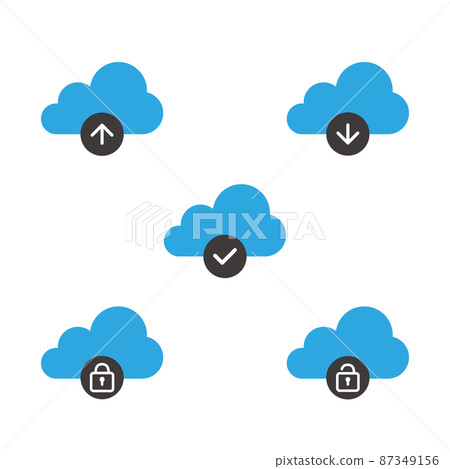 Fashionable cloud business icon set with variations 87349156