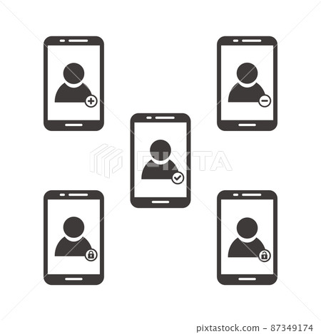 Simple smartphone with variations and business icon set of people 87349174