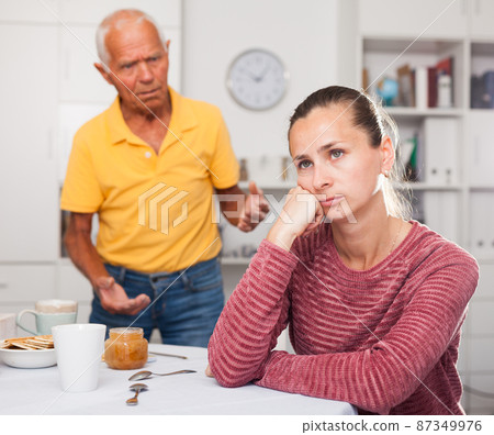 Mature father scolds adult daughter Mature father scolds adult daughter 87349976