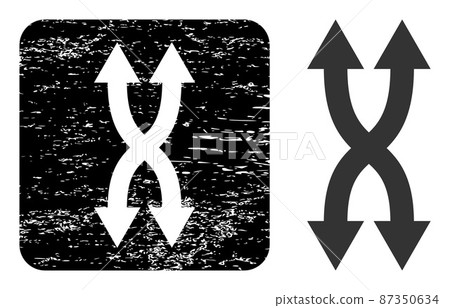 Scratched Shuffle Arrows Vertical Carved Stamp Seal 87350634