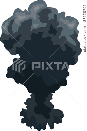 Explosion, explosion, flame, black smoke, image material of war, vector 87350795