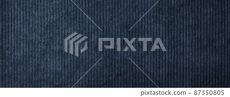 Navy blue corduroy fabric background texture 87350805