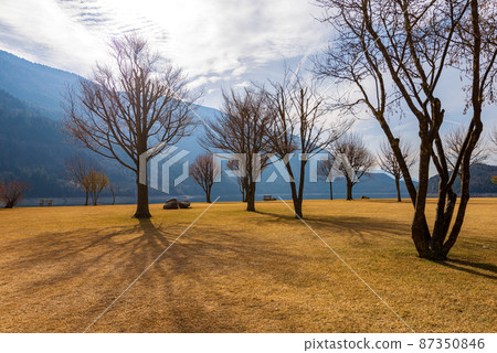 Public Park on the Coast of Lake Molveno - Brenta Dolomites Trentino Alto Adige Italy 87350846