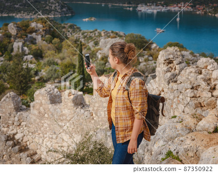 Travel and tourist attractions at Kekova island, Turkey. 87350922