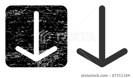 Scratched Arrow Down Subtracted Stamp Seal 87351184